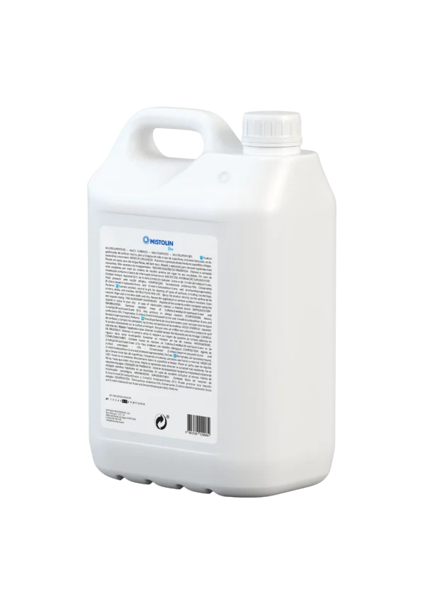 Mistolin Pro Multi Surface Cleaner 5L Instructions Label